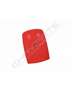 Capa silicone Audi, três botões Smart Key proximidade, vermelha