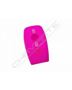 Capa silicone Mercedes, três botões, Smartkey proximidade, rosa