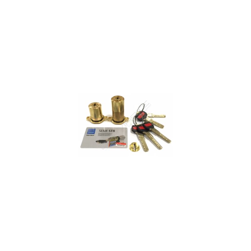 Cilindro ST8 Chaviarte ST8F3655L latonado,  para portas Fichet