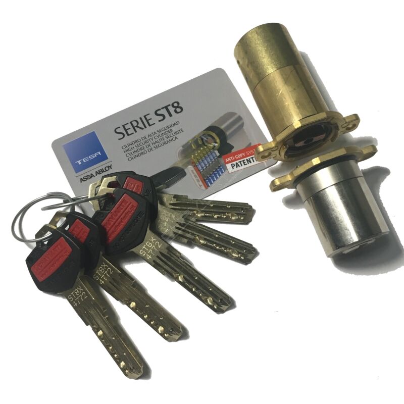 Cilindro ST8 Chaviarte ST8F3655N niquelado, para portas Fichet
