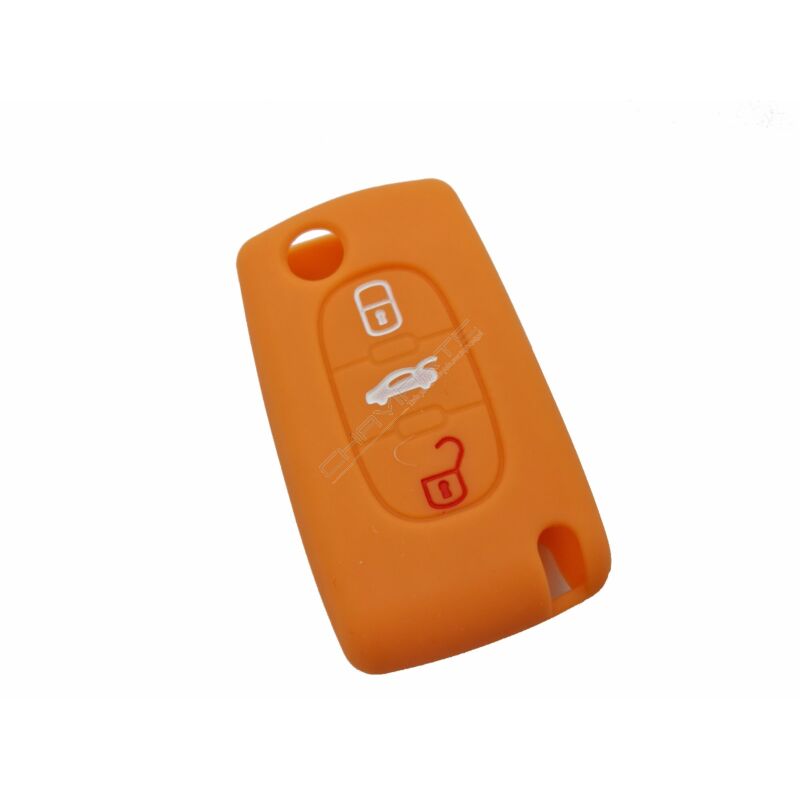 Capa silicone Citröen, flip três botões, laranja