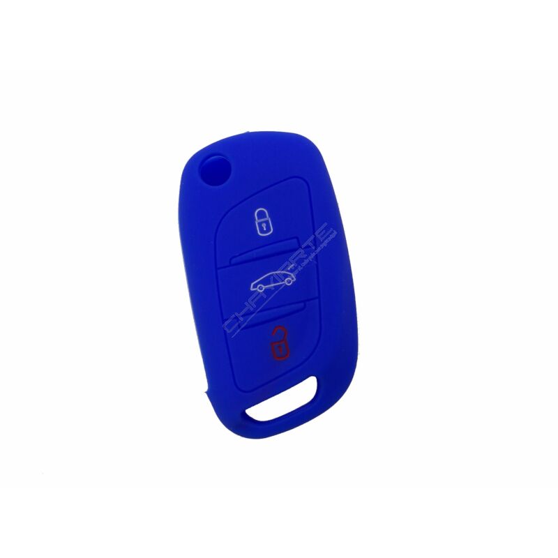 Capa silicone Citröen, nova flip três botões, azul