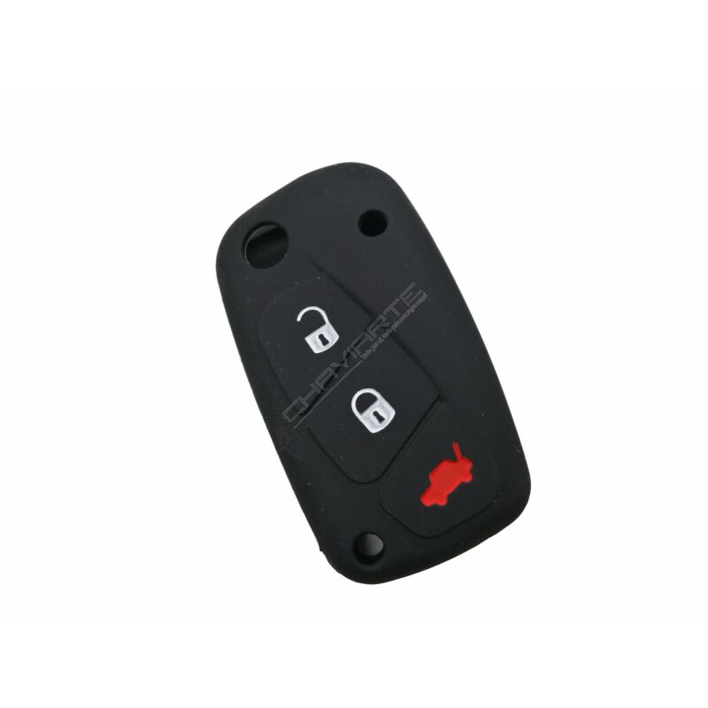 Capa silicone Fiat, flip três botões, negra