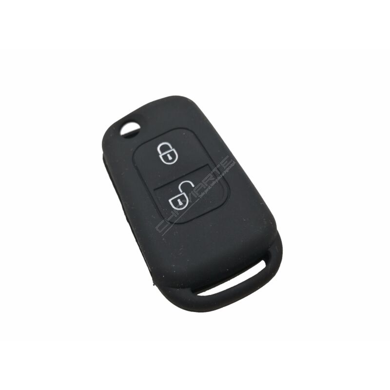Capa silicone Mercedes, dois botões, negra