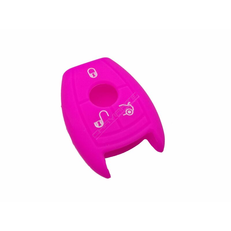 Capa silicone Mercedes, três botões, rosa