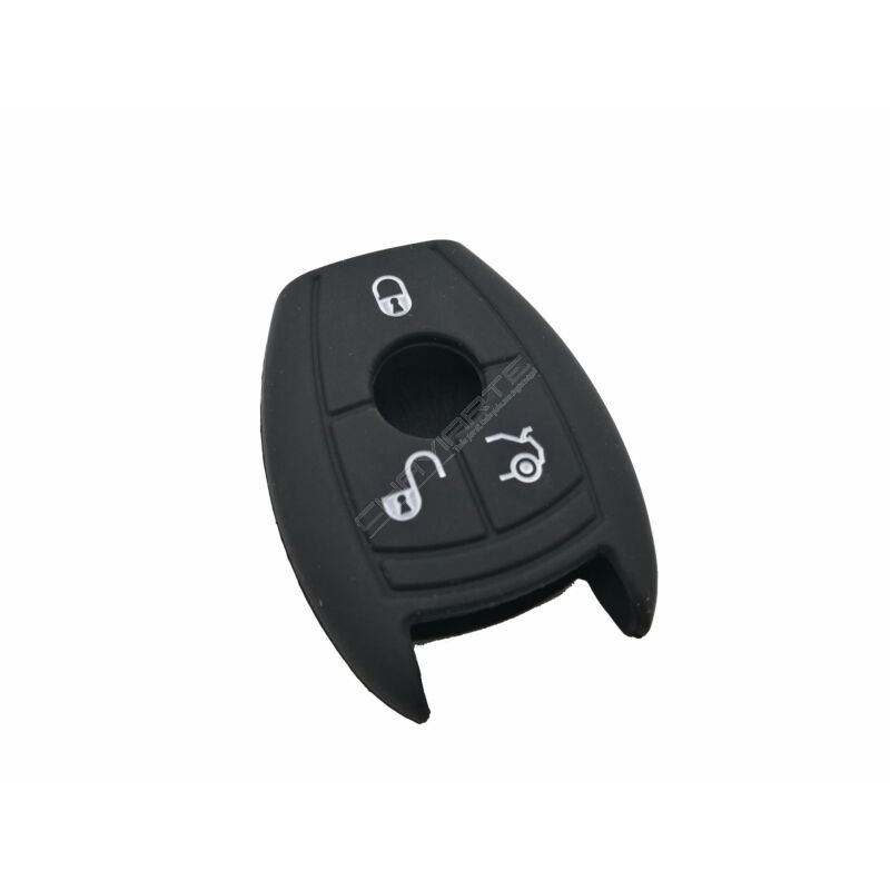 Capa silicone Mercedes, três botões, negra