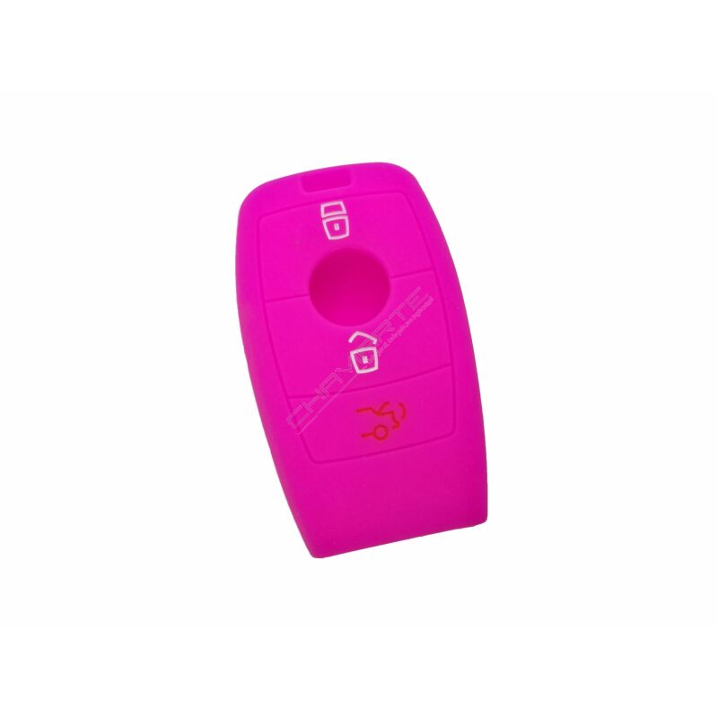 Capa silicone Mercedes, três botões, Smartkey proximidade, rosa