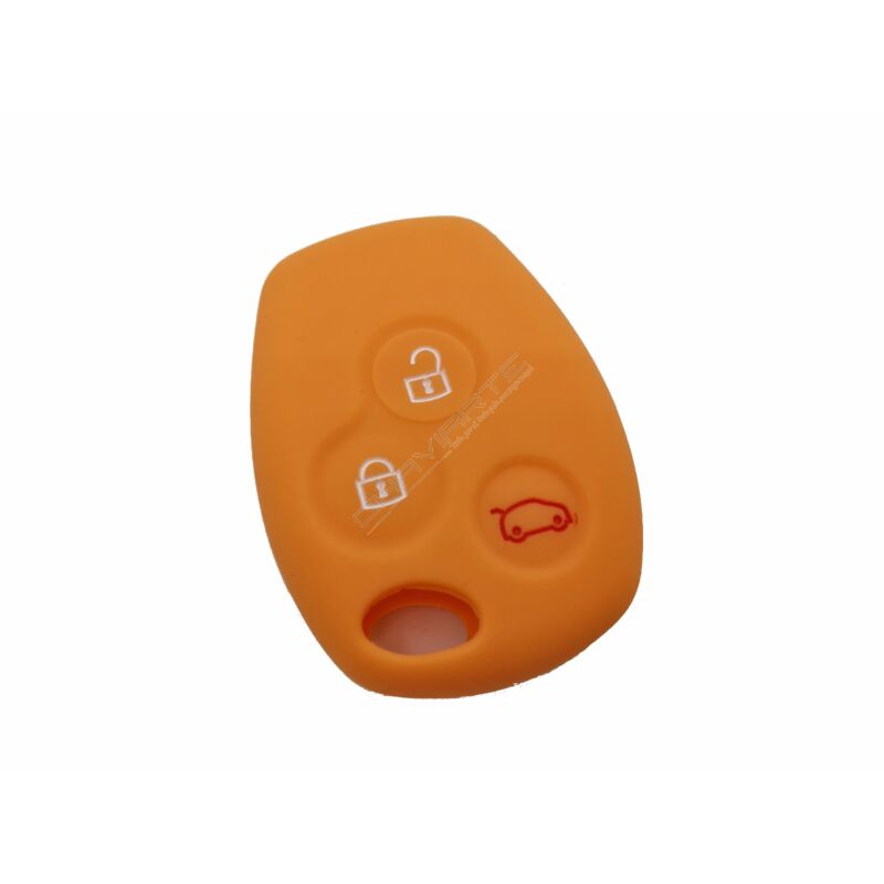 Capa silicone Renault, três botões, laranja
