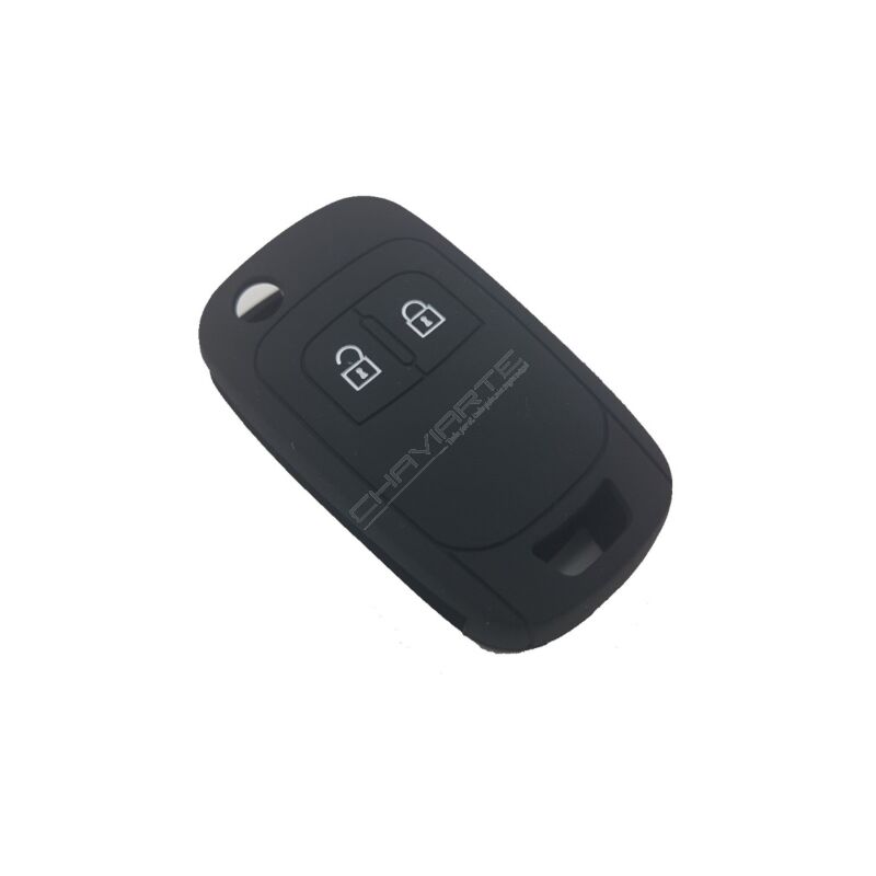 Capa silicone Opel, flip dois botões, negra