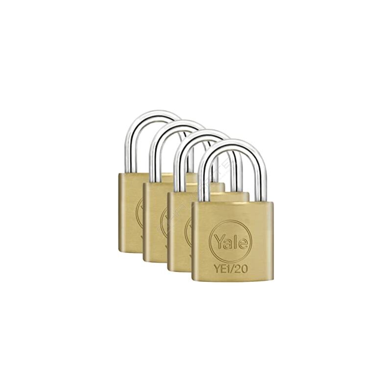 Aloquete Yale Essencial 20mm latão, 4 unidades mestradas