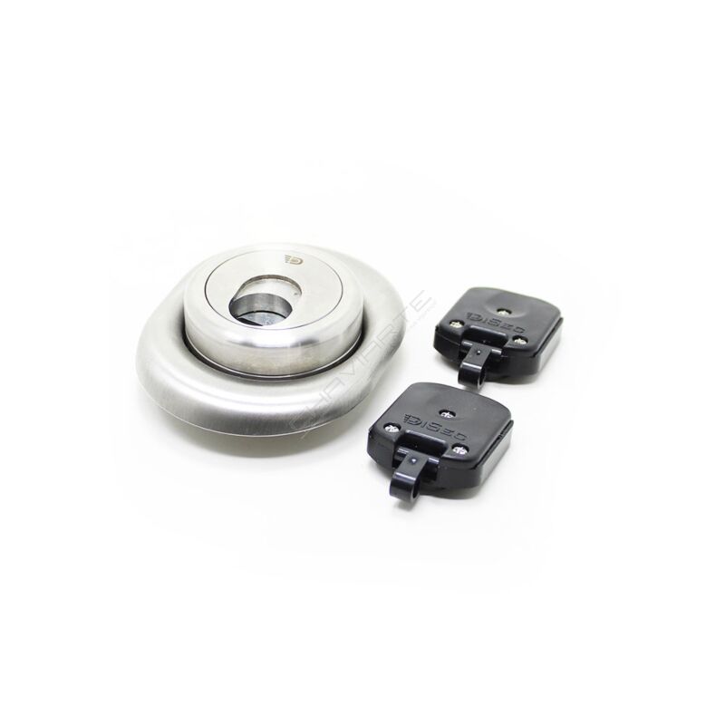 Escudo de segurança Disec cromado redondo, para fechaduras Atra, com proteção magnética, para cilindro de perfil europeu, 50 mm