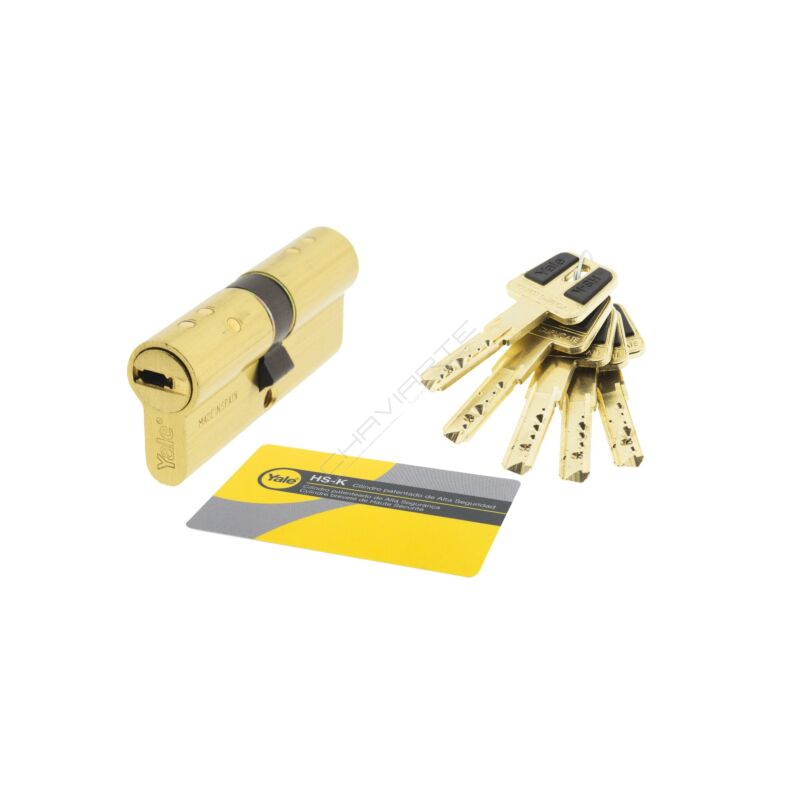 Cilindro Yale HSK 30x50mm latonado