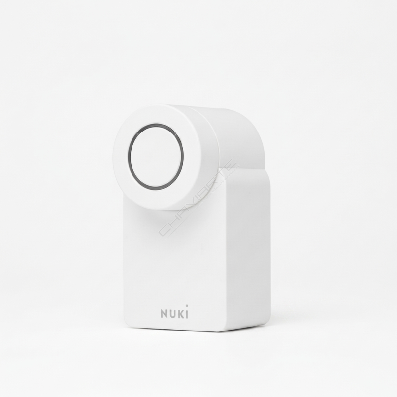 Fechadura inteligente Nuki Smart Lock Go branca com controlo por app e suporte Matter