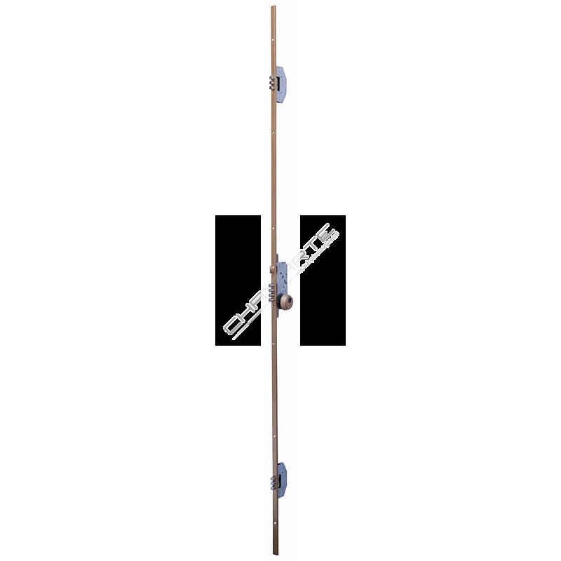 Fechadura multiponto 3 pontos UCEM 2560/2561, chapa em U, entrada 60mm, cromado