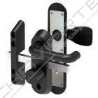 Puxador + ferrolho Arregui Duplex 72 mm com escudo e cilindro