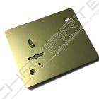 Espelho retangular Mottura interior, para chave de duplo palhetão, porta esquerda, dourado