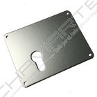 Espelho retangular Mottura interior, para cilindro de perfil europeu, porta esquerda, em alumínio anodizado