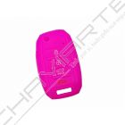 Capa silicone Kia, flip quatro botões, rosa