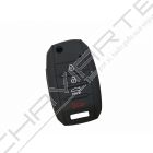 Capa silicone Kia, flip quatro botões, negra