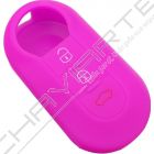 Capa silicone Fiat, flip três botões, rosa