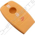 Capa silicone Mercedes, três botões, Smartkey proximidade, laranja