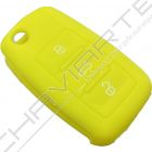 Capa silicone Volkswagen, três botões, amarela