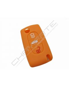 Capa silicone Citröen, flip três botões, laranja