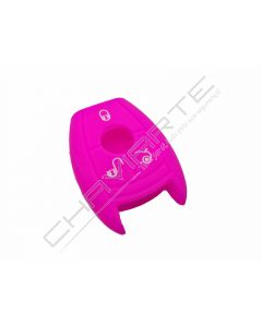 Capa silicone Mercedes, três botões, rosa