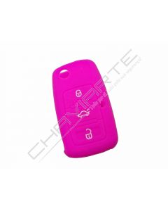 Capa silicone Volkswagen, três botões, rosa