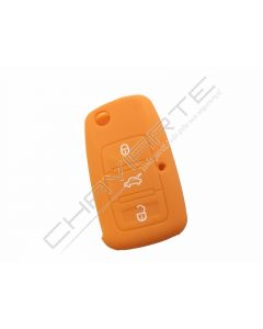 Capa silicone Volkswagen, três botões, laranja