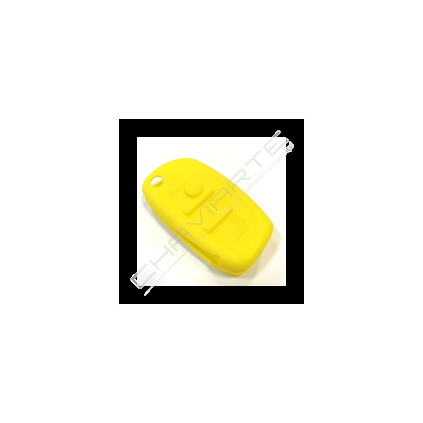 Capa silicone Audi, três botões, amarela