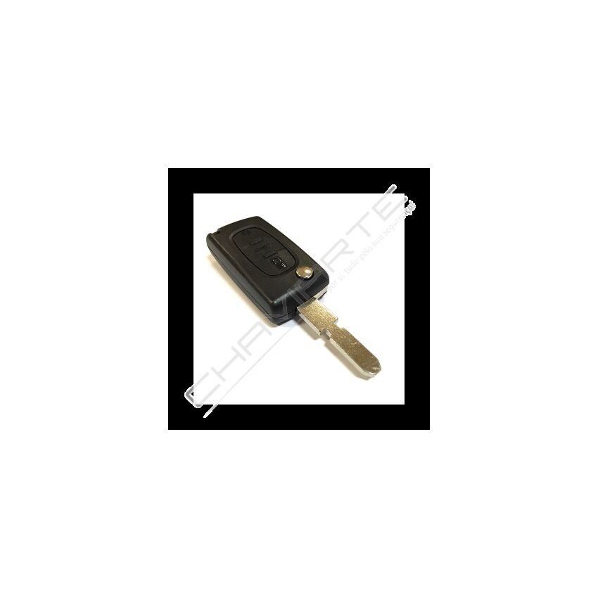 Caixa Para Comando Peugeot Flip 3 Botões (Mala) Pilha na Placa