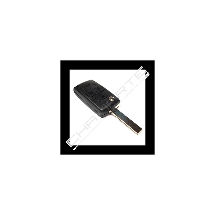Caixa Para Comando Peugeot Flip 4 Botões Pilha na Placa