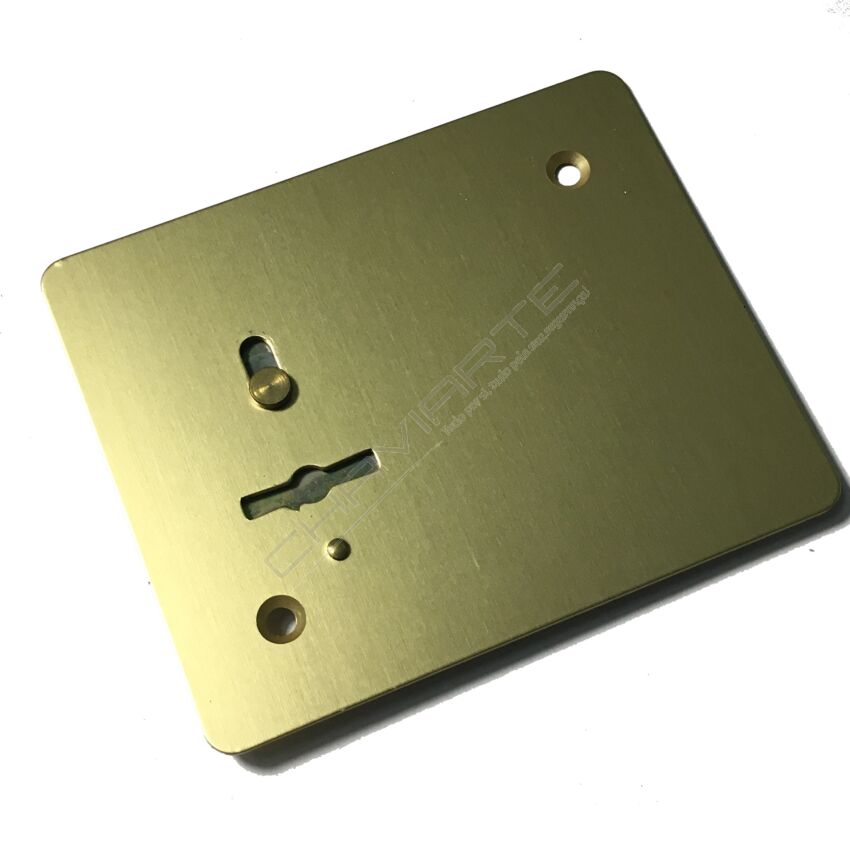 Espelho retangular Mottura interior, para chave de duplo palhetão, porta esquerda, dourado