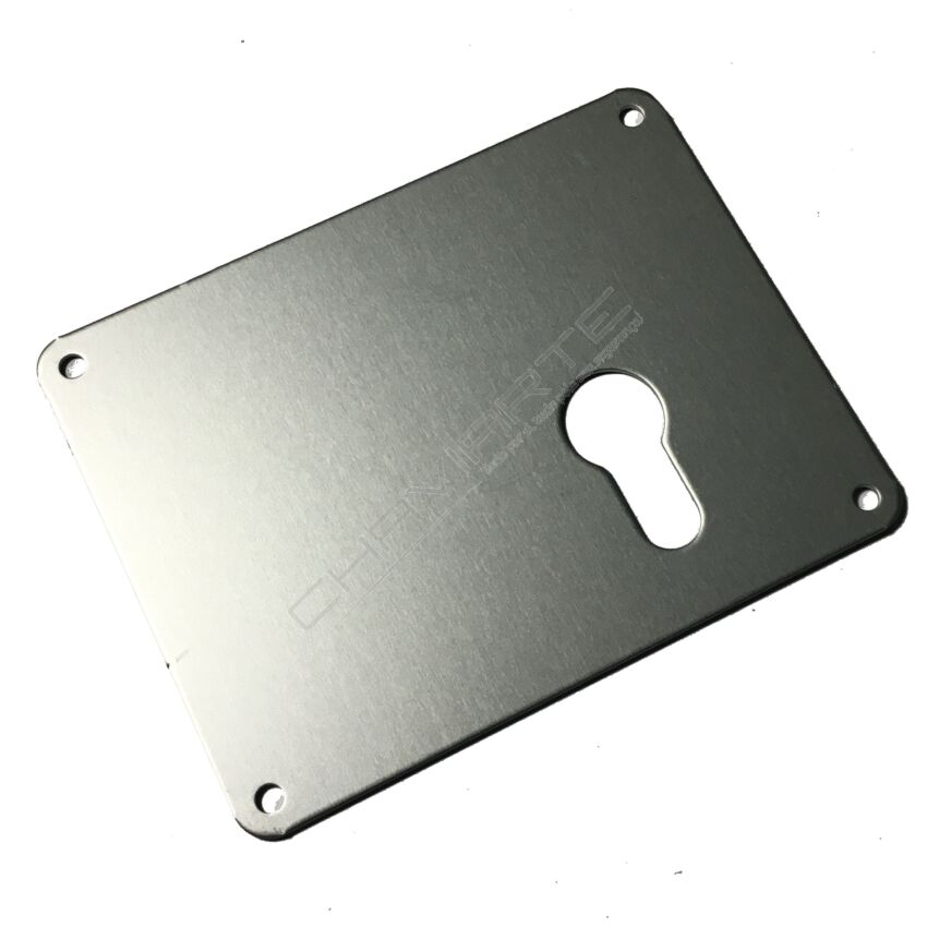 Espelho retangular Mottura interior, para cilindro de perfil europeu, porta direita, em alumínio anodizado