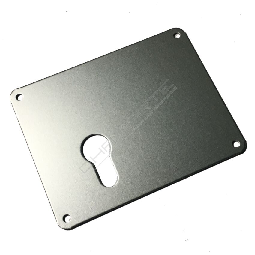 Espelho retangular Mottura interior, para cilindro de perfil europeu, porta esquerda, em alumínio anodizado