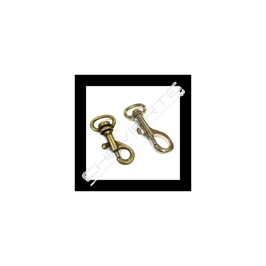 Mosquetão de mola com orelha 13mm ( unidade com aplicação)