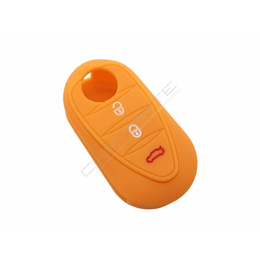 Capa silicone Alfa Romeo, três botões, laranja