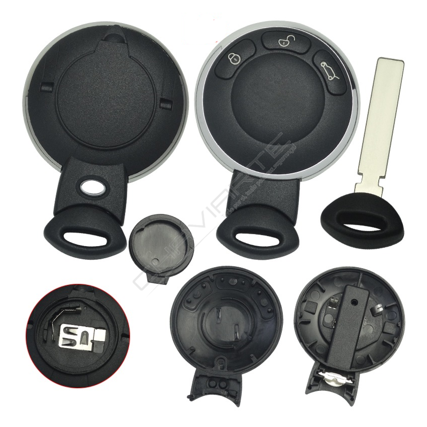 Caixa Para Comando Mini Keyless 3 Botões Tampa Pilha Solta