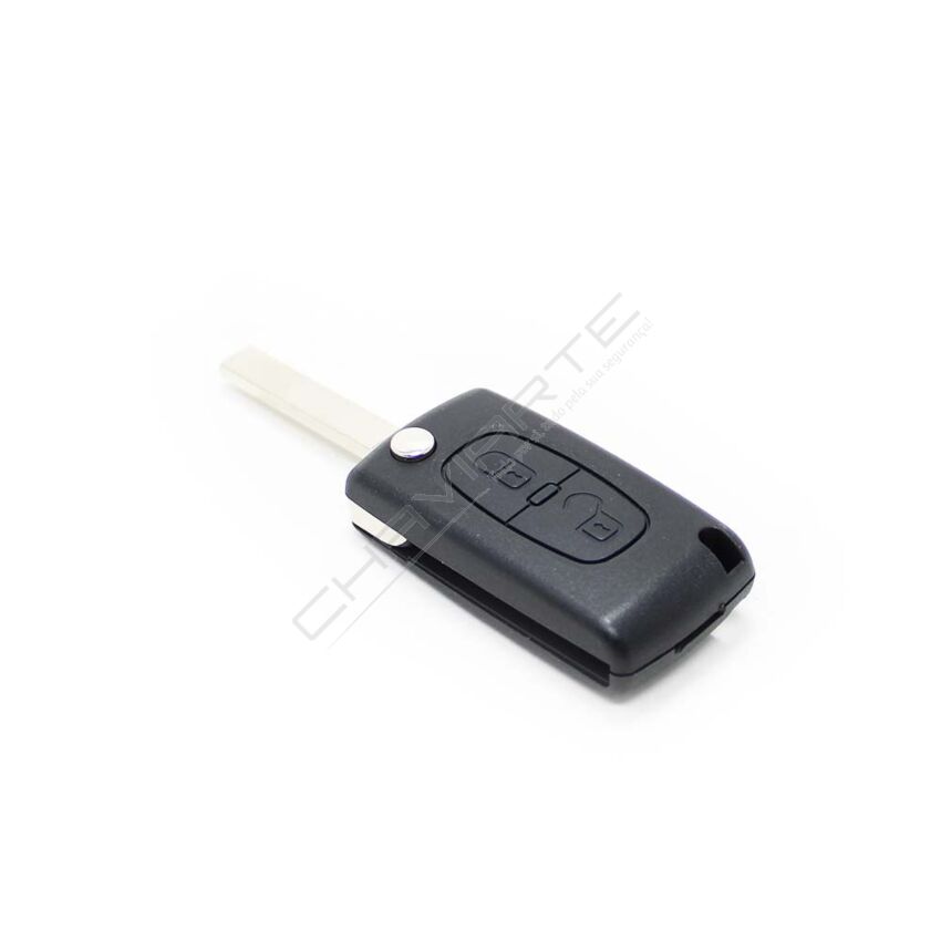 Caixa Para Comando Citroën Flip 2 Botões Pilha na Placa