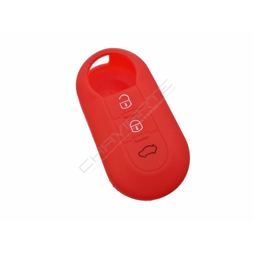 Capa silicone Fiat, flip três botões, vermelho