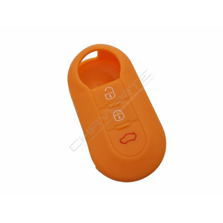 Capa silicone Fiat, flip três botões, laranja