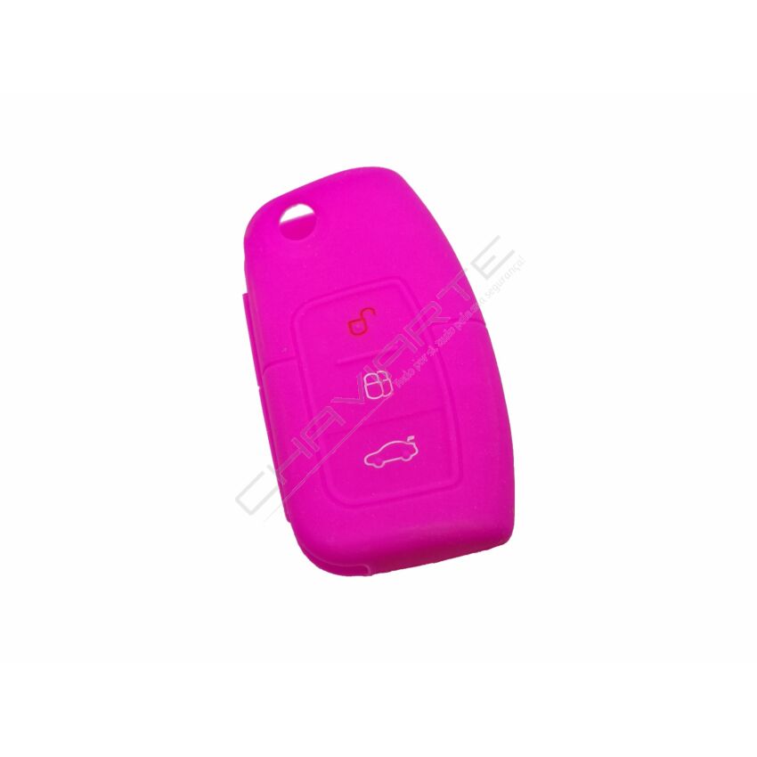 Capa silicone Ford, flip três botões, rosa