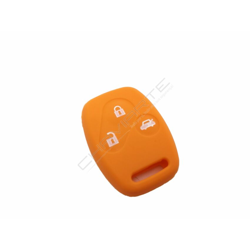 Capa silicone Honda, três botões, laranja