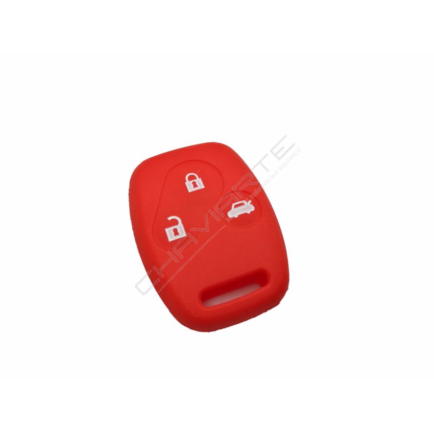 Capa silicone Honda, três botões, vermelho