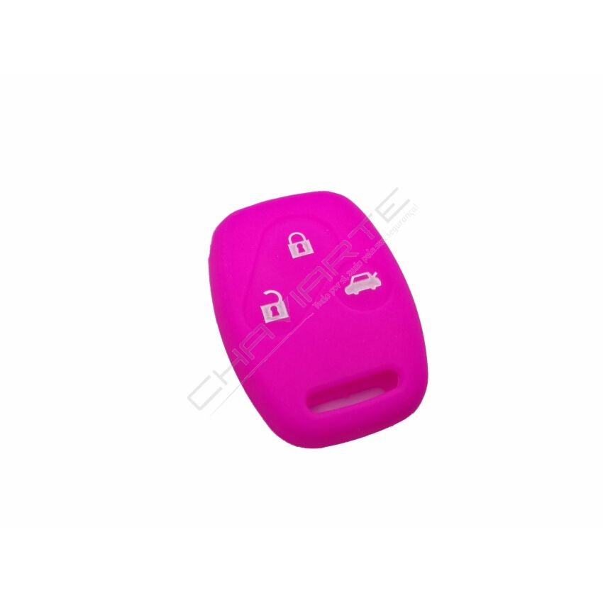 Capa silicone Honda, três botões, rosa