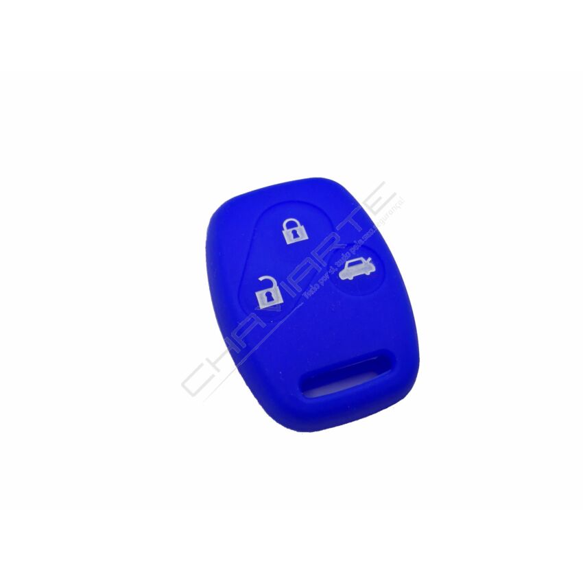 Capa silicone Honda, três botões, azul