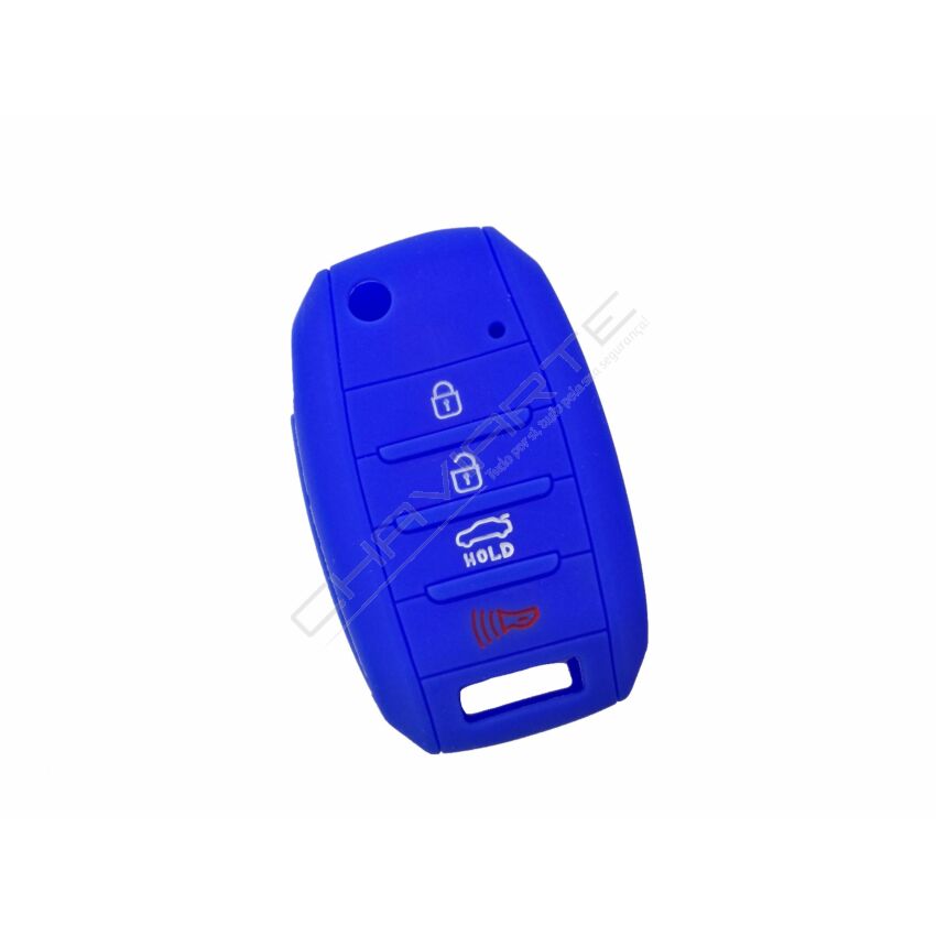 Capa silicone Kia, flip quatro botões, azul