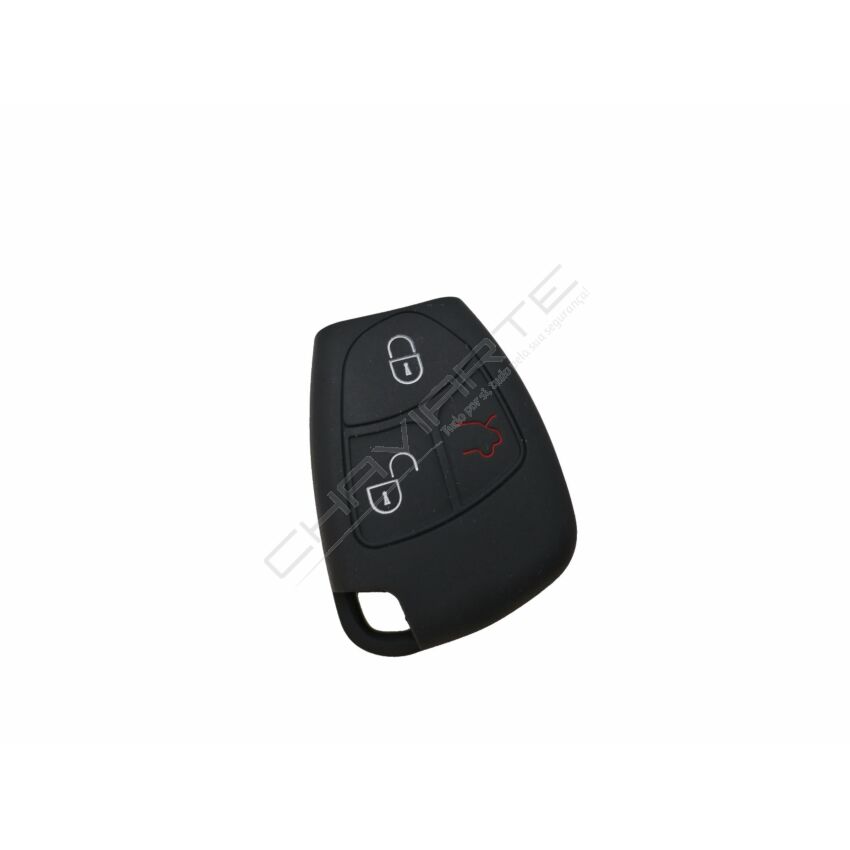 Capa silicone Mercedes, três botões, Smartkey (antiga), negra