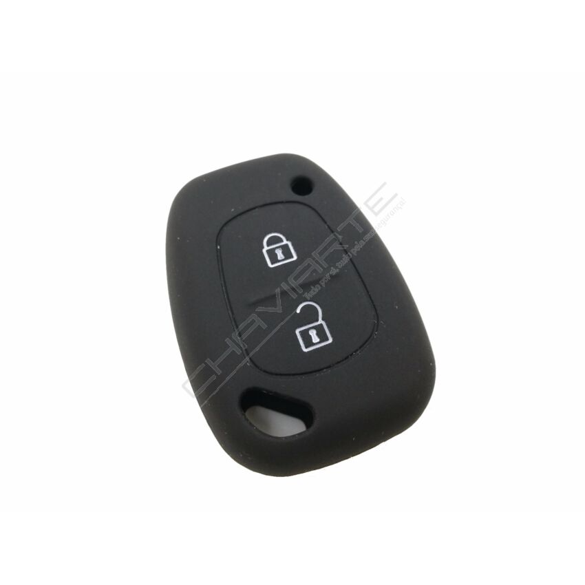 Capa silicone Renault, dois botões, negra